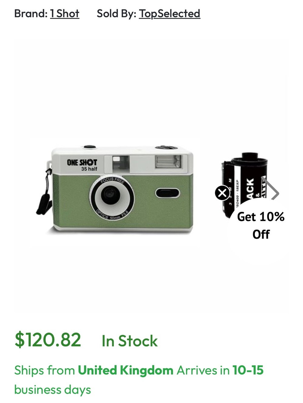 35mm Half-Frame Film Camera - Green